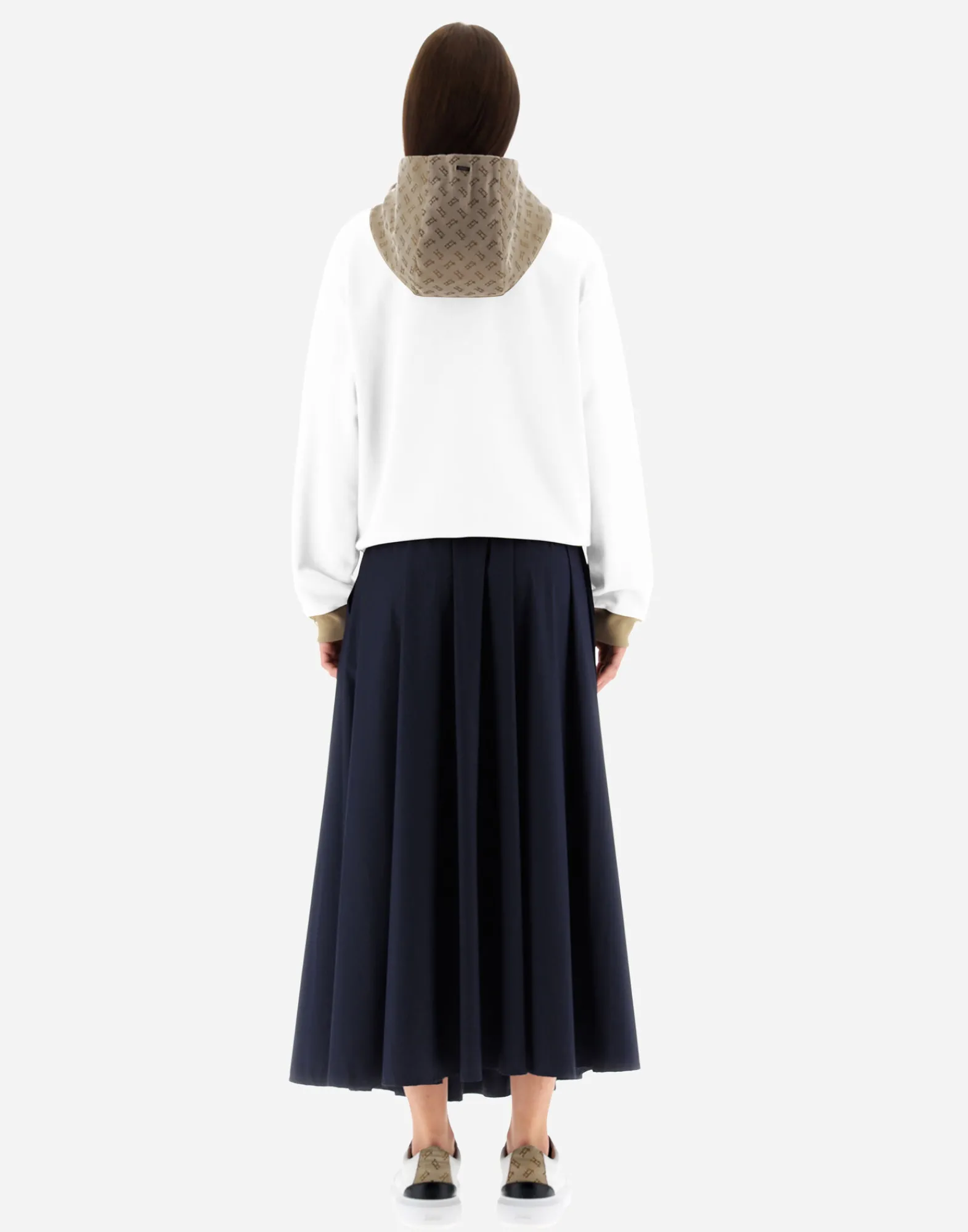 Herno Pullover & Strickjacken-Cardigan Mit Kapuze Aus Double Sweater & Monogram