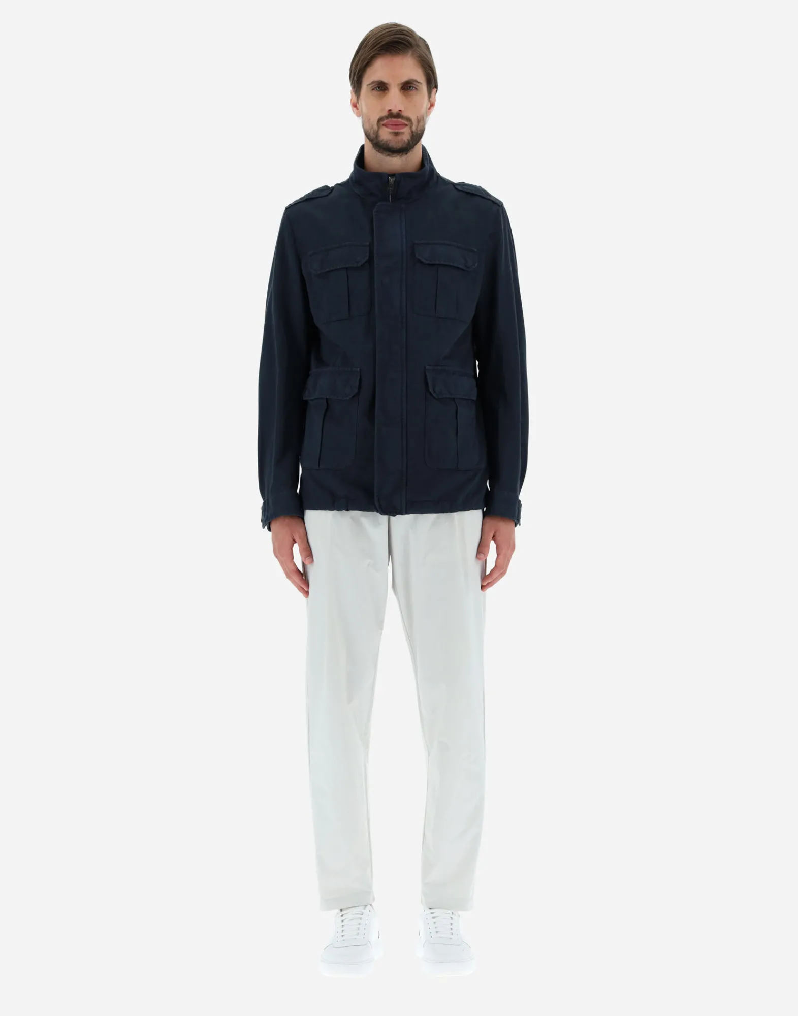 Herno Feldjacke-Feldjacke Aus Stuckgefarbtem Leinen & Baumwolle