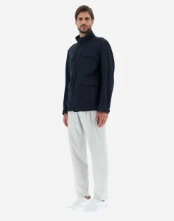 Herno Feldjacke-Feldjacke Aus Stuckgefarbtem Leinen & Baumwolle
