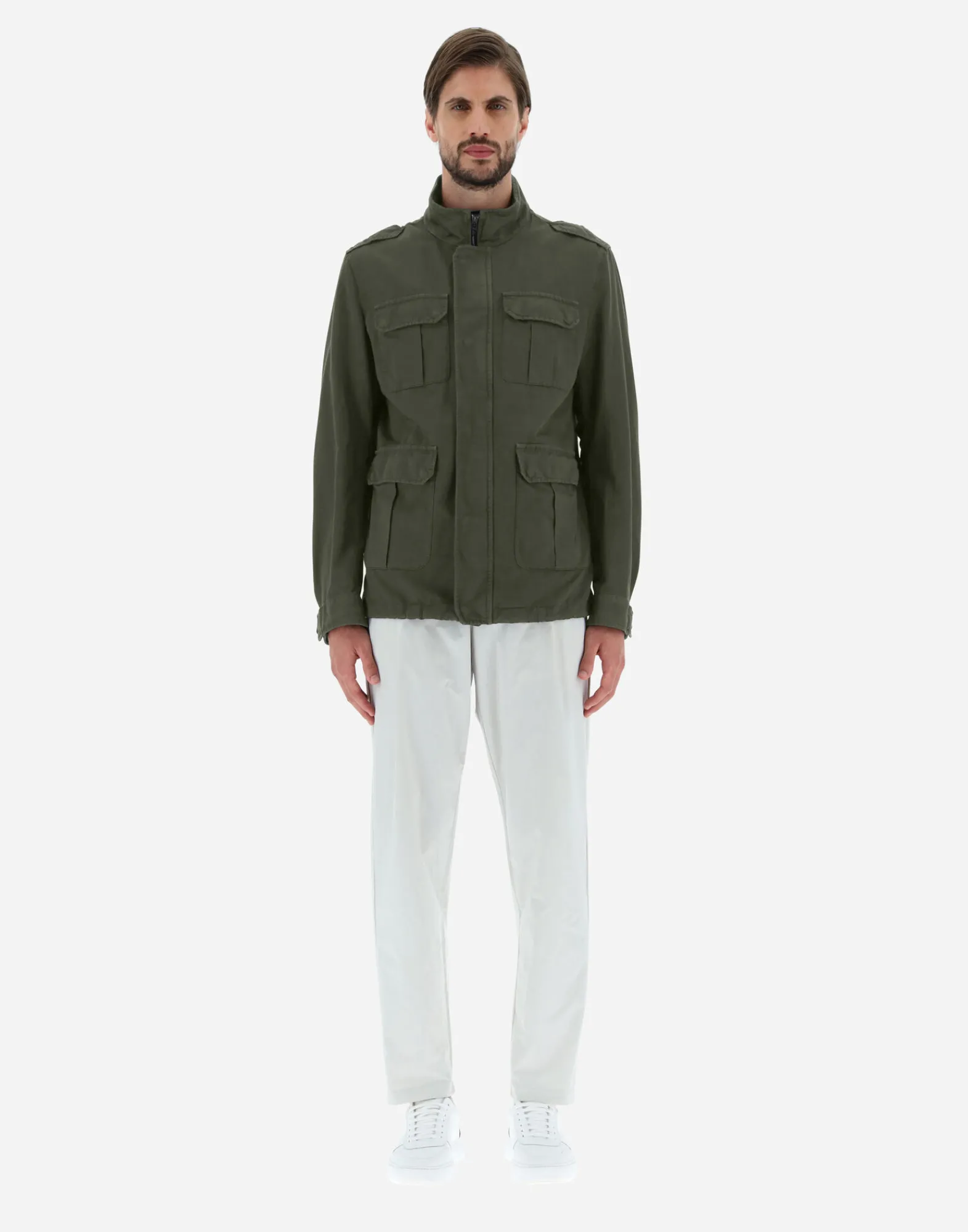 Herno Feldjacke-Feldjacke Aus Stuckgefarbtem Leinen & Baumwolle