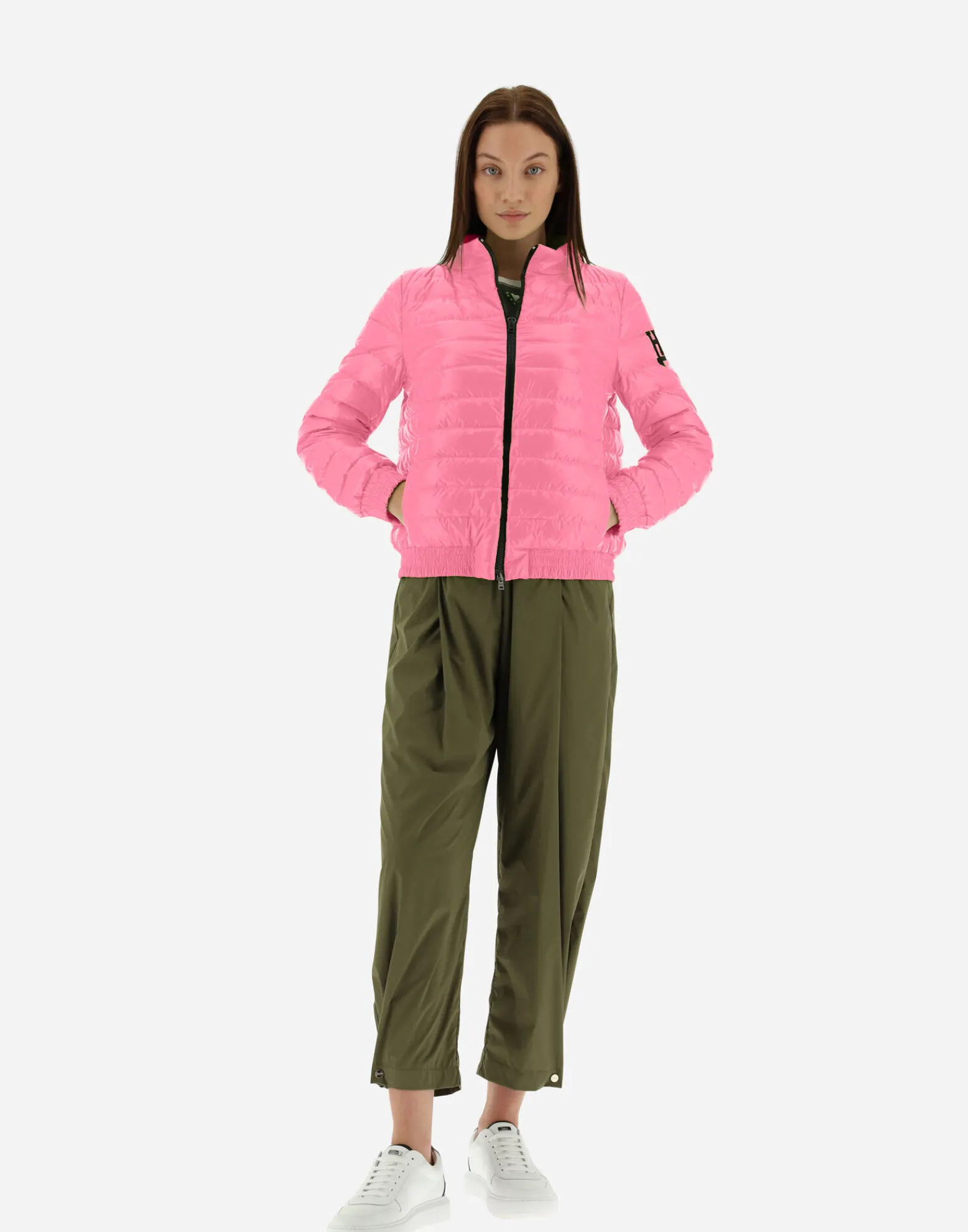 Herno Kurze Daunenjacken-Gesteppte Bomberjacke Aus Gloss