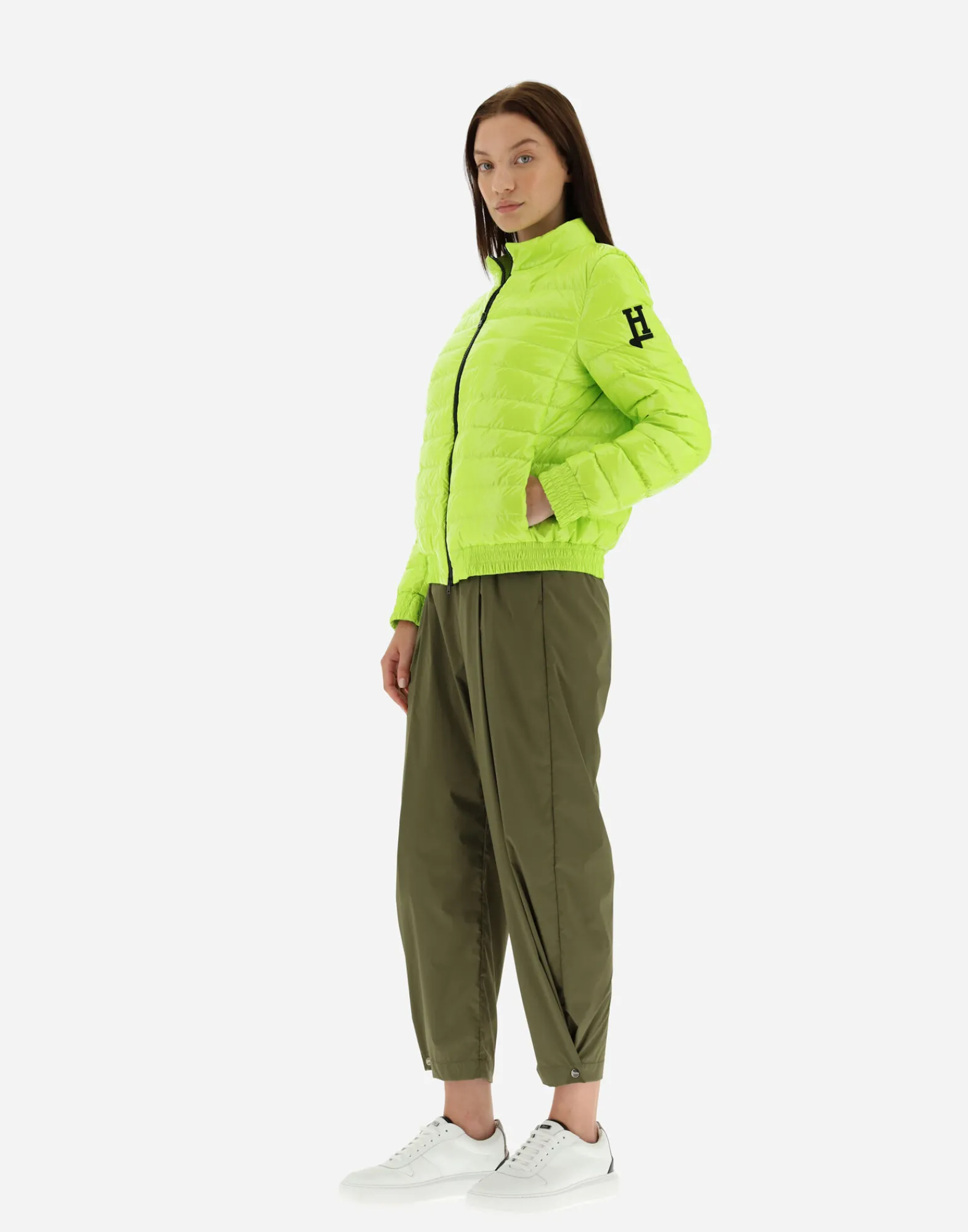 Herno Kurze Daunenjacken-Gesteppte Bomberjacke Aus Gloss