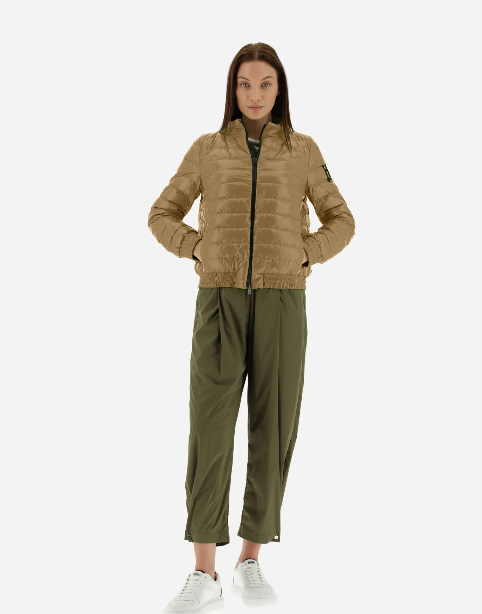 Herno Kurze Daunenjacken-Gesteppte Bomberjacke Aus Gloss