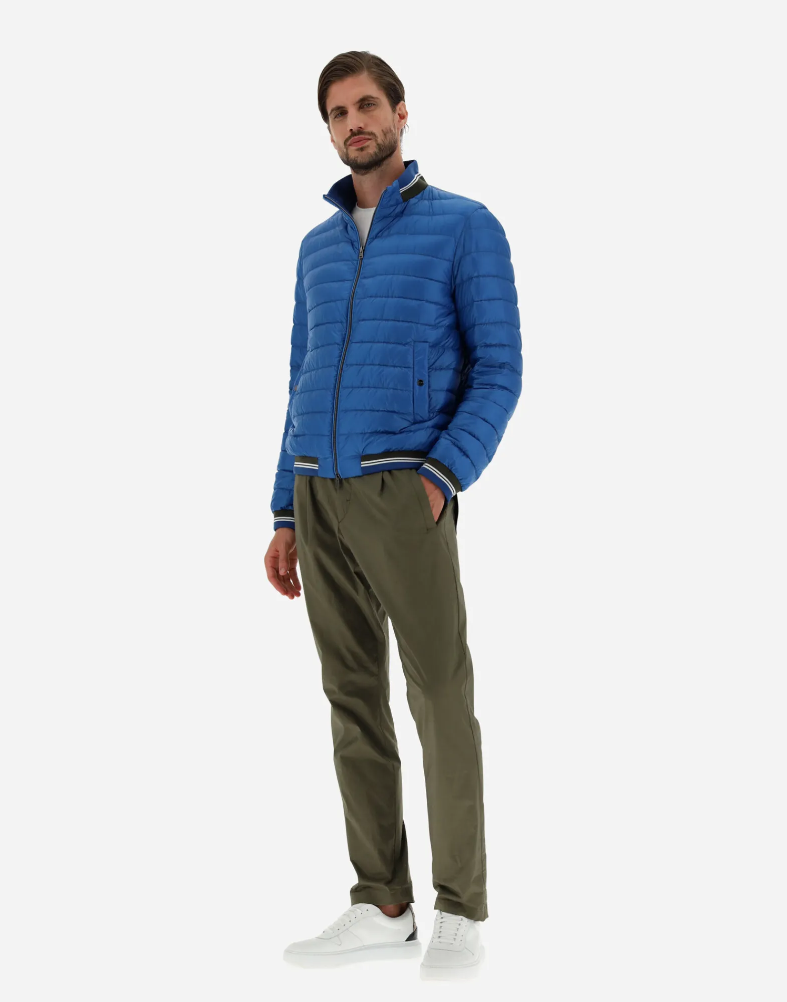 Herno Kurze Daunenjacken-Gestrickte Bomberjacket Aus Nylon Ultralight