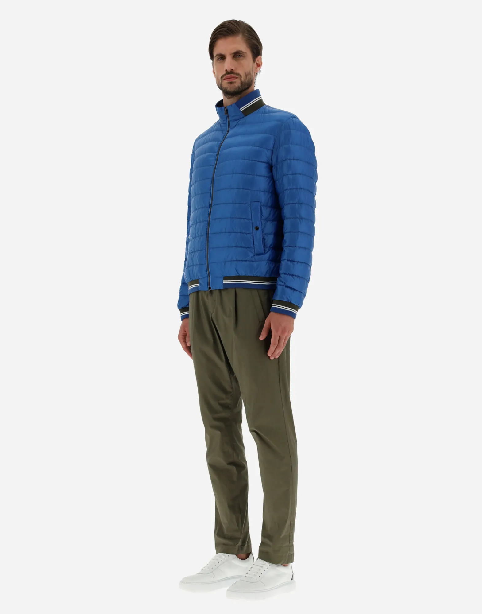 Herno Kurze Daunenjacken-Gestrickte Bomberjacket Aus Nylon Ultralight