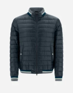 Herno Kurze Daunenjacken-Gestrickte Bomberjacket Aus Nylon Ultralight
