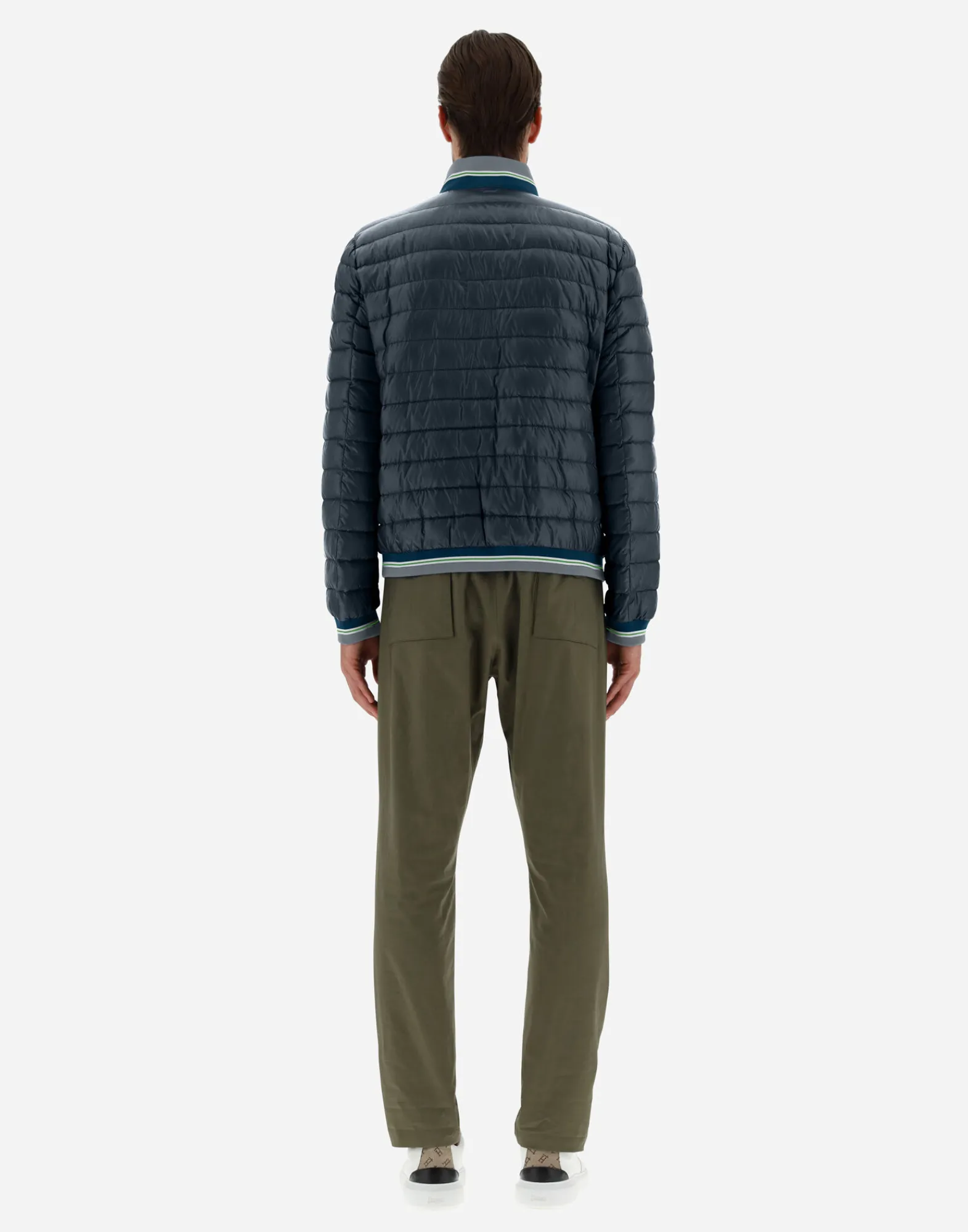 Herno Kurze Daunenjacken-Gestrickte Bomberjacket Aus Nylon Ultralight