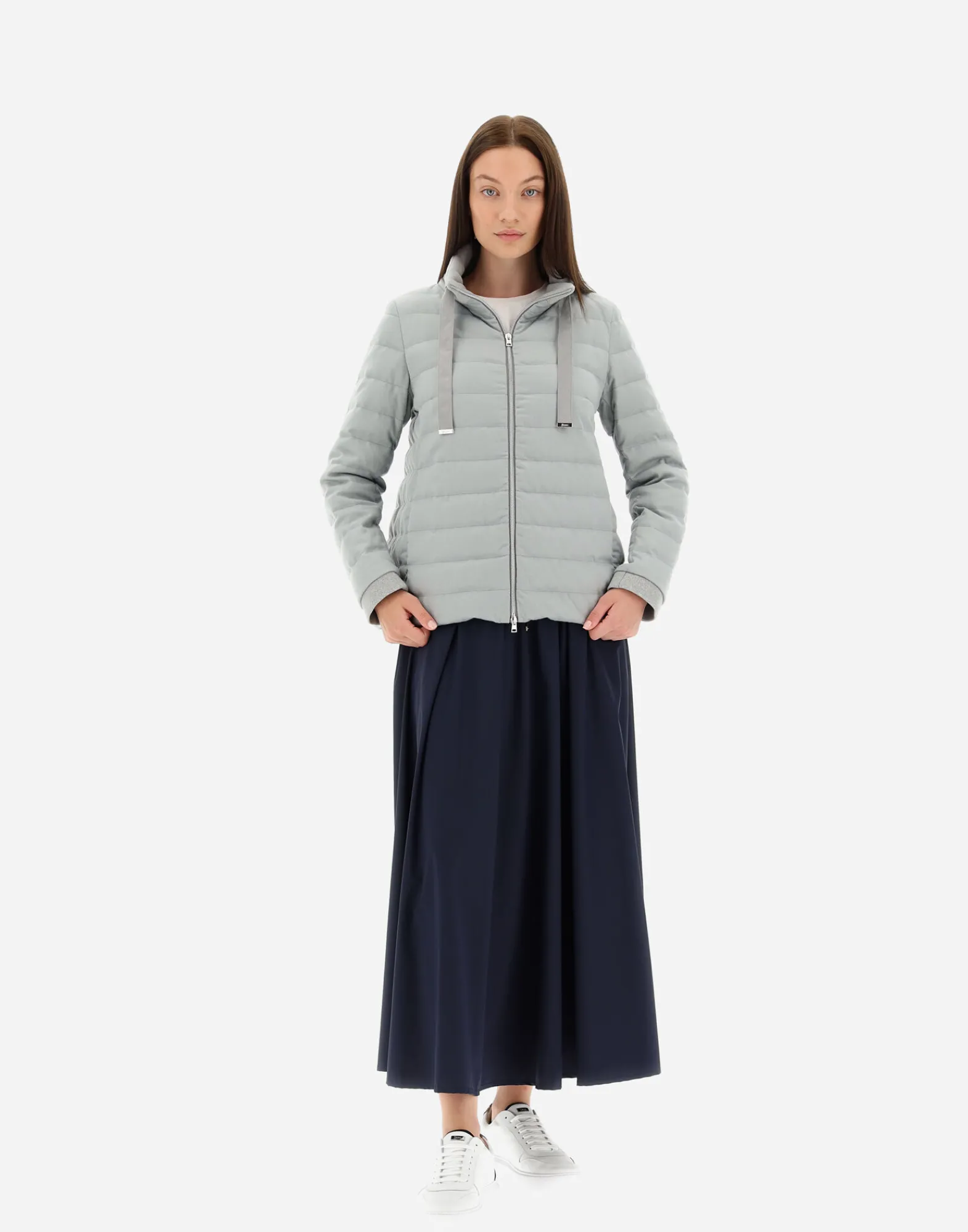 Herno Kurze Daunenjacken-Gestrickte Jacke Aus Kaschmir & Seide