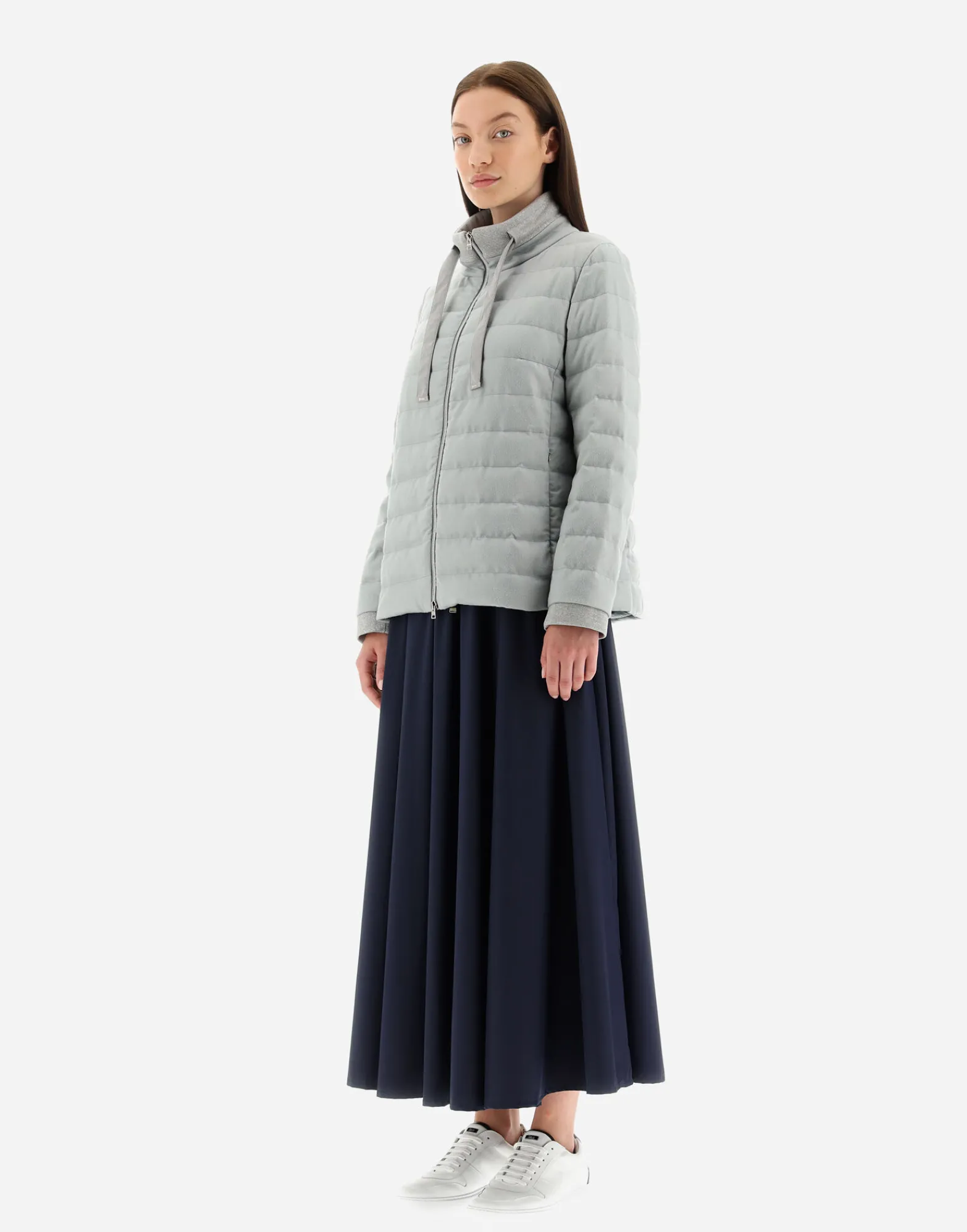 Herno Kurze Daunenjacken-Gestrickte Jacke Aus Kaschmir & Seide