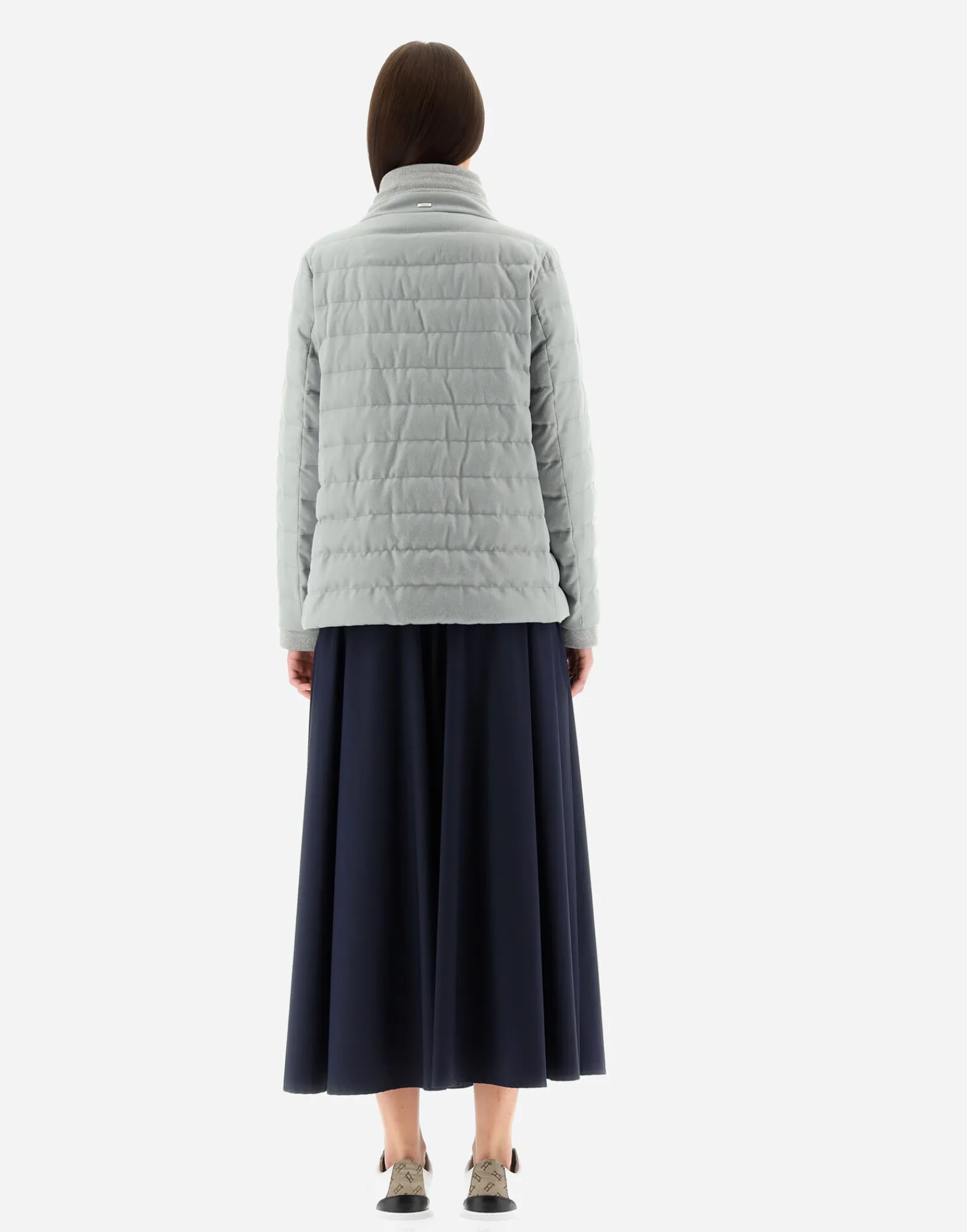 Herno Kurze Daunenjacken-Gestrickte Jacke Aus Kaschmir & Seide