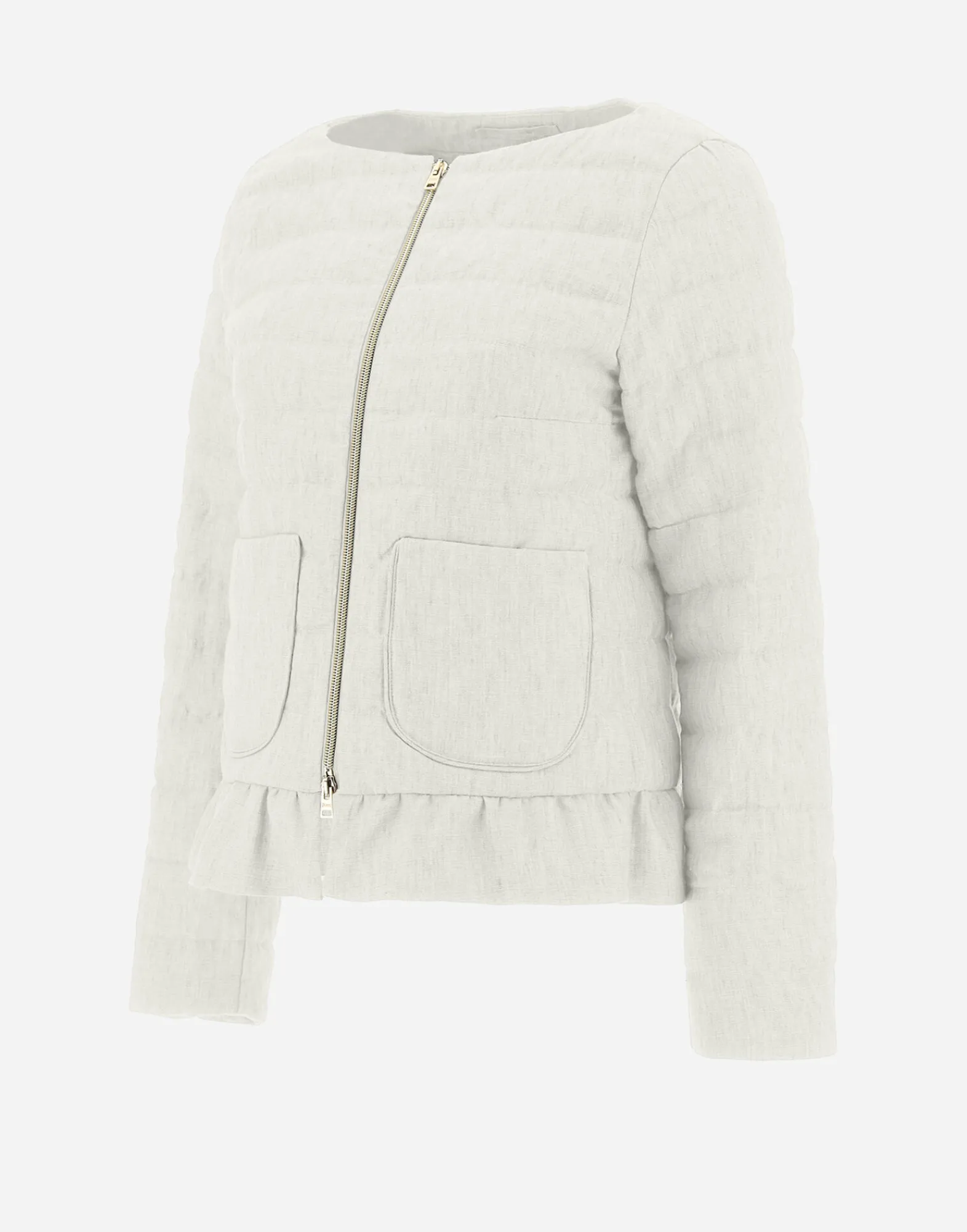 Herno Kurze Daunenjacken-Jacke Aus New Leinen