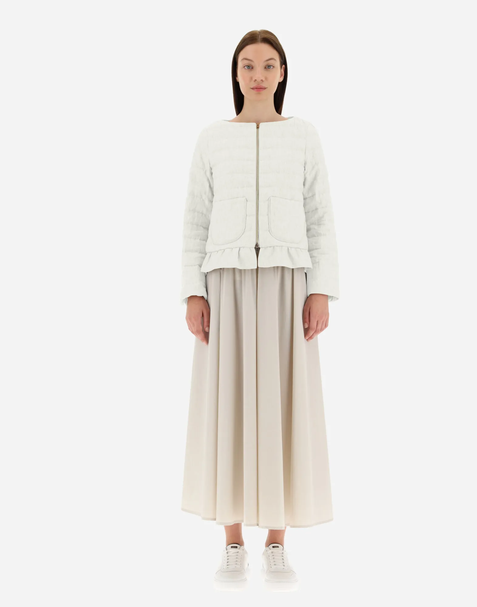 Herno Kurze Daunenjacken-Jacke Aus New Leinen