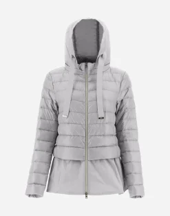 Herno Kurze Daunenjacken-Jacke Aus Nylon Ultralight & New Techno Taft