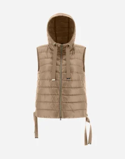 Herno Kurze Daunenjacken-Kapuzenweste Aus Nylon Ultralight