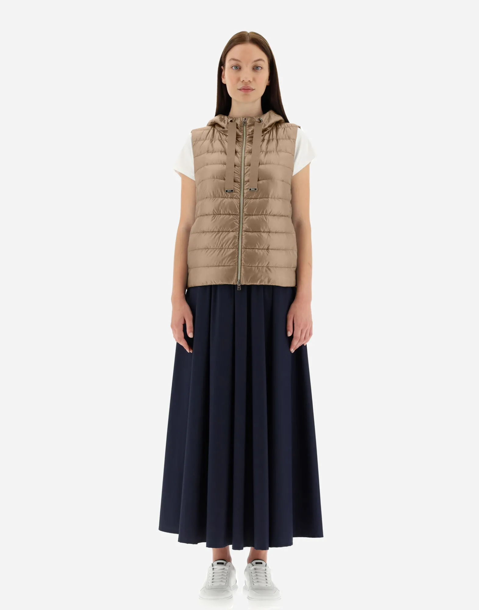 Herno Kurze Daunenjacken-Kapuzenweste Aus Nylon Ultralight
