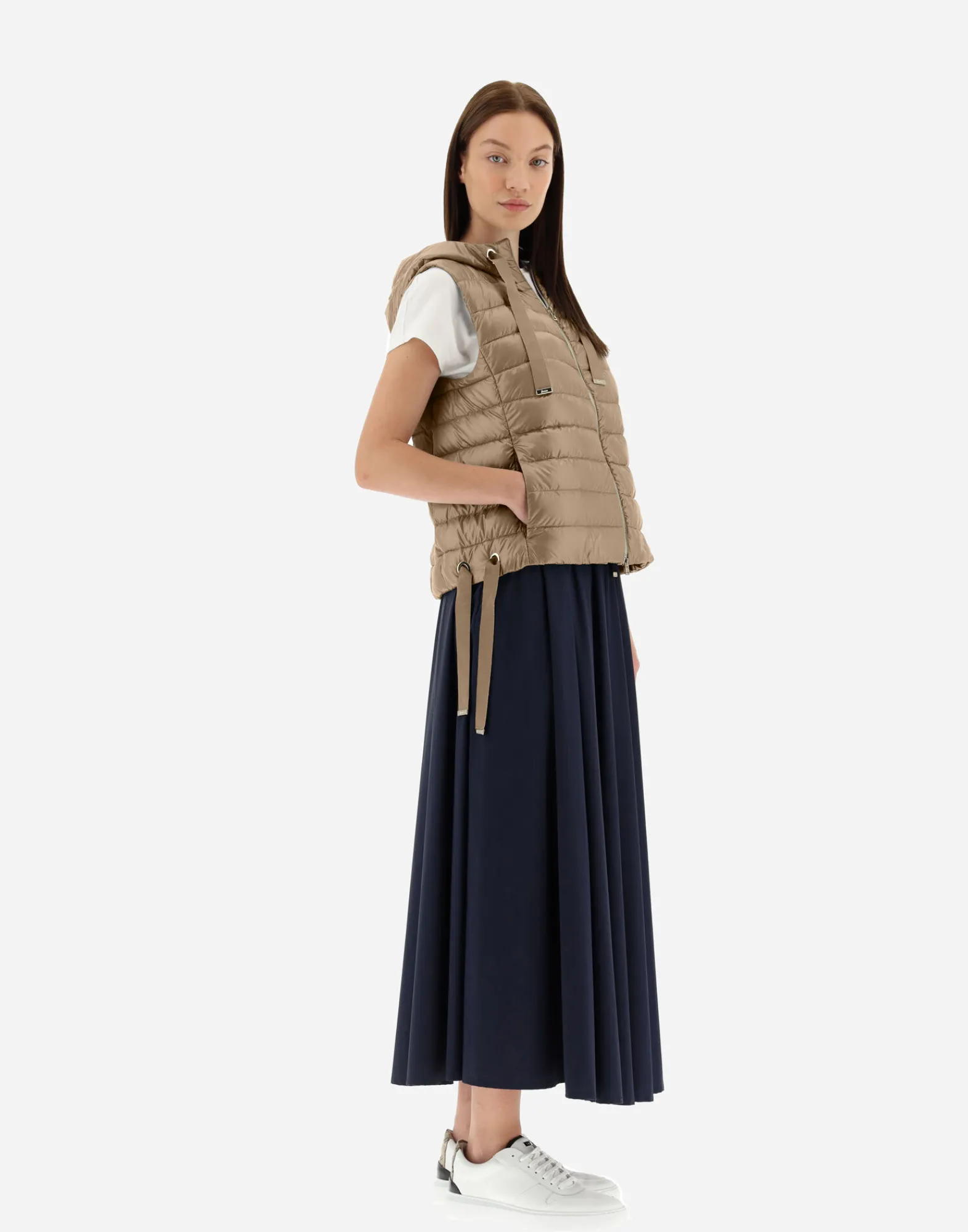 Herno Kurze Daunenjacken-Kapuzenweste Aus Nylon Ultralight