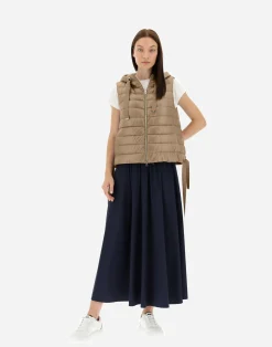 Herno Kurze Daunenjacken-Kapuzenweste Aus Nylon Ultralight