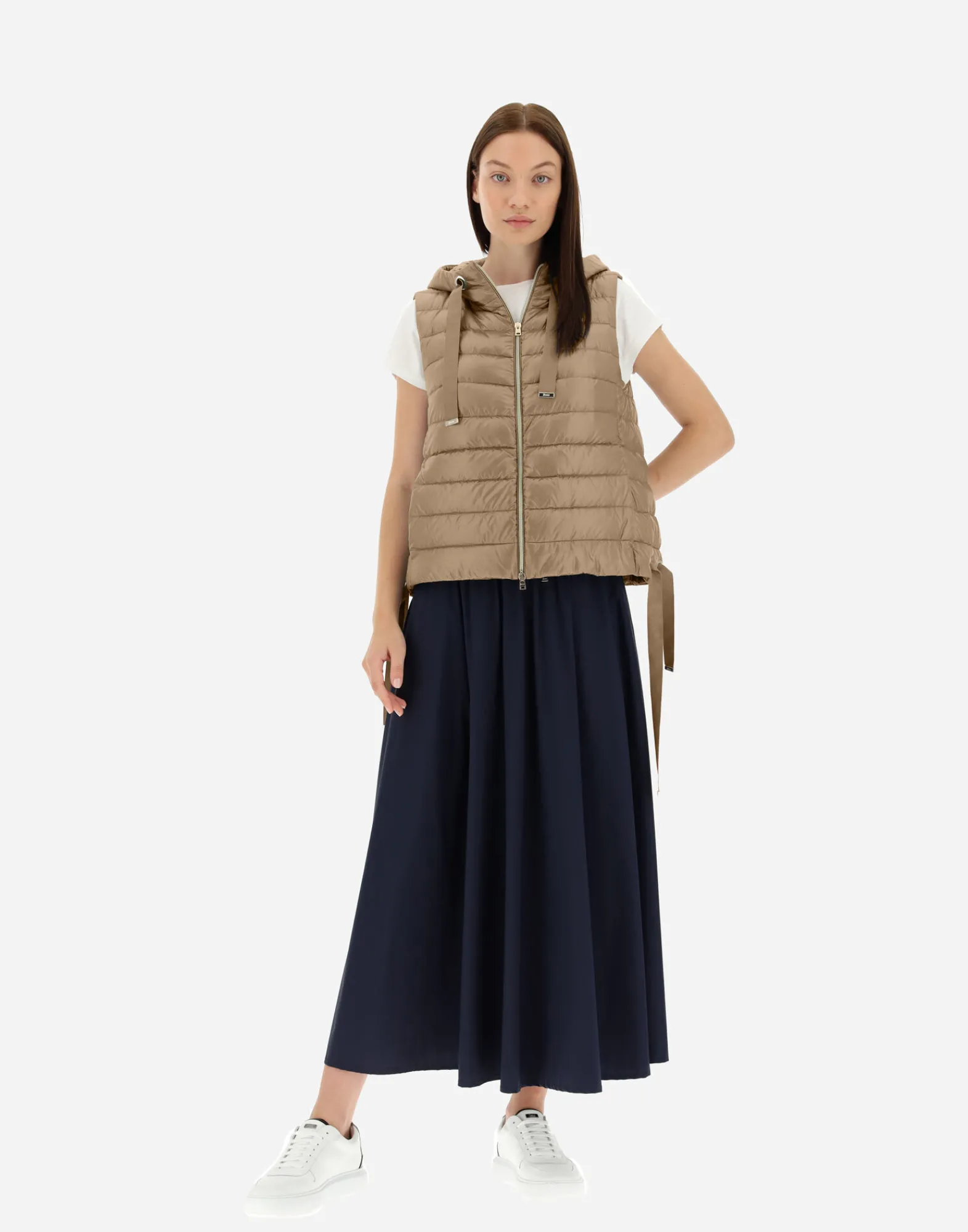 Herno Kurze Daunenjacken-Kapuzenweste Aus Nylon Ultralight