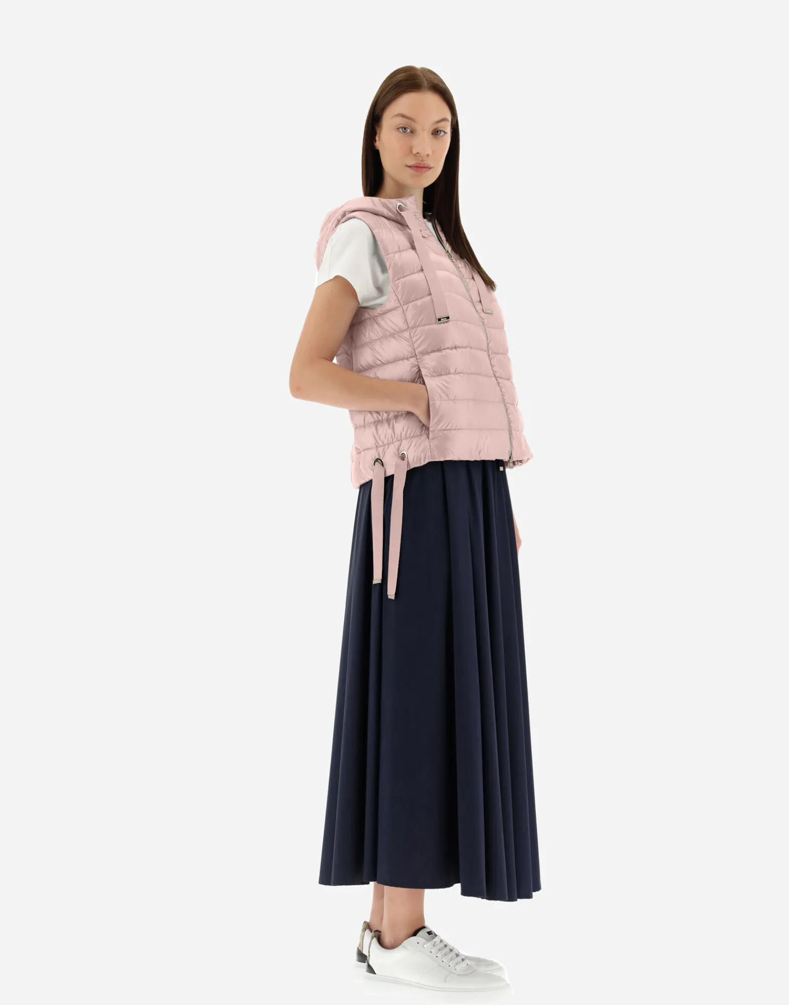 Herno Kurze Daunenjacken-Kapuzenweste Aus Nylon Ultralight