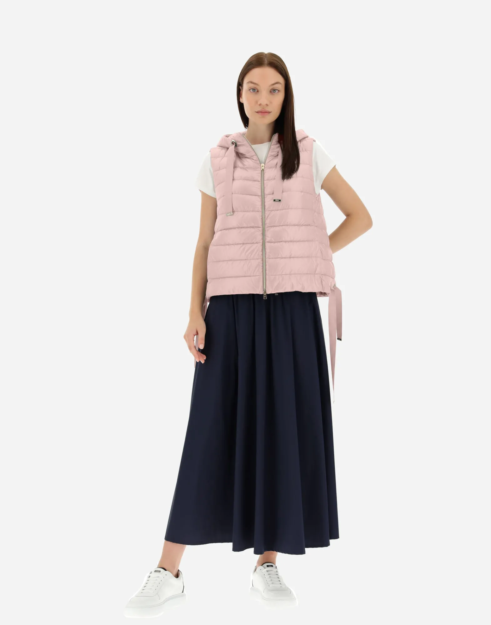 Herno Kurze Daunenjacken-Kapuzenweste Aus Nylon Ultralight