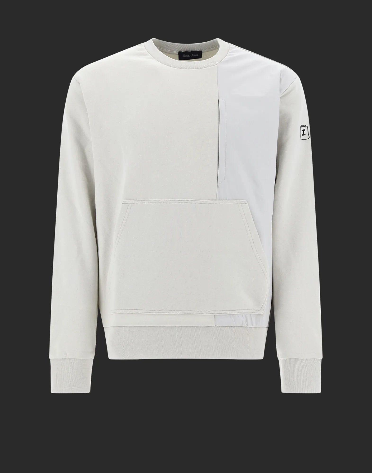Herno Sweatshirts & Strickjacken-Laminar Sweatshirt Aus Cotton Sweater Mit Nylondetails