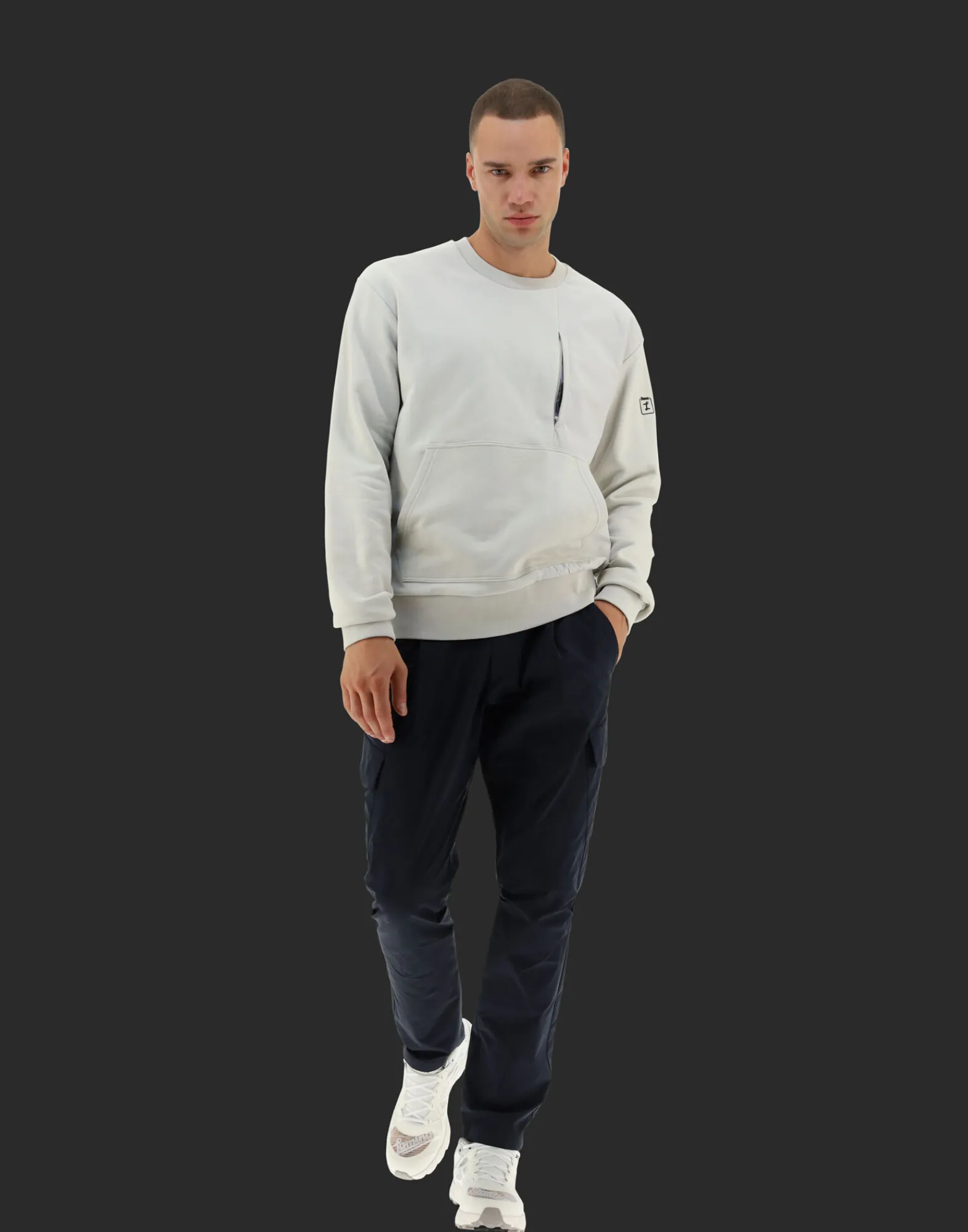 Herno Sweatshirts & Strickjacken-Laminar Sweatshirt Aus Cotton Sweater Mit Nylondetails