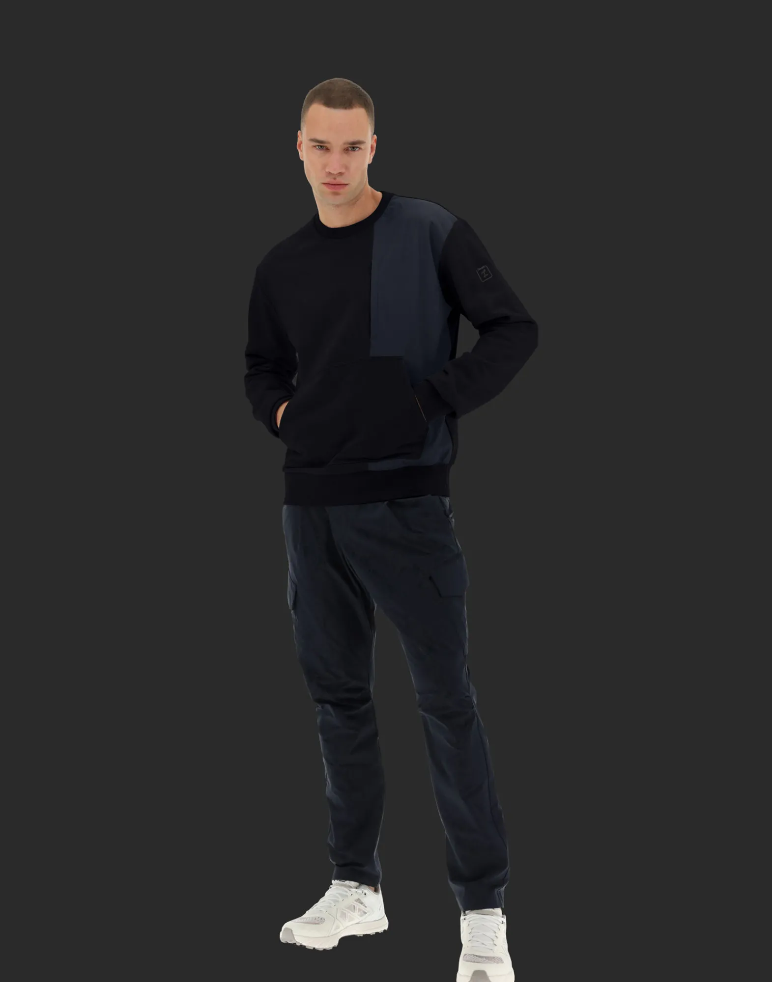 Herno Sweatshirts & Strickjacken-Laminar Sweatshirt Aus Cotton Sweater Mit Nylondetails