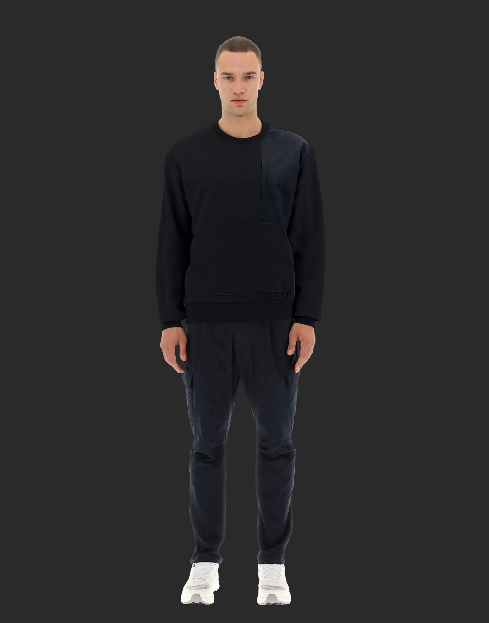 Herno Sweatshirts & Strickjacken-Laminar Sweatshirt Aus Cotton Sweater Mit Nylondetails