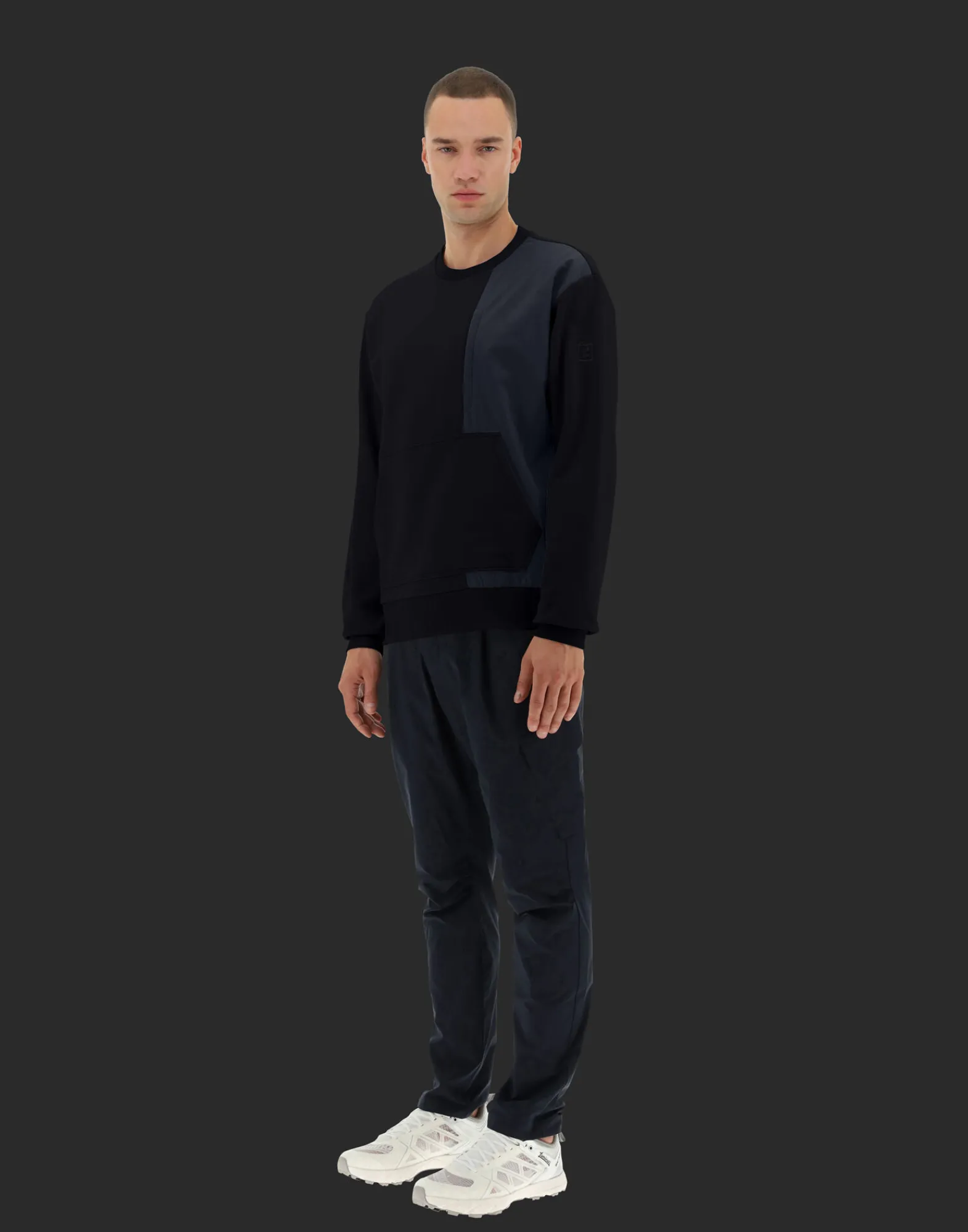 Herno Sweatshirts & Strickjacken-Laminar Sweatshirt Aus Cotton Sweater Mit Nylondetails