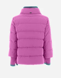 Herno Kurze Daunenjacken-Mat Glaze Cape-Jacke