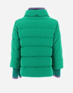Herno Kurze Daunenjacken-Mat Glaze Cape-Jacke