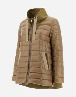 Herno Lange Daunenjacken-Mäntel Aus Nylon Ultralight & New Techno Taft