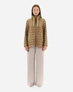 Herno Lange Daunenjacken-Mäntel Aus Nylon Ultralight & New Techno Taft