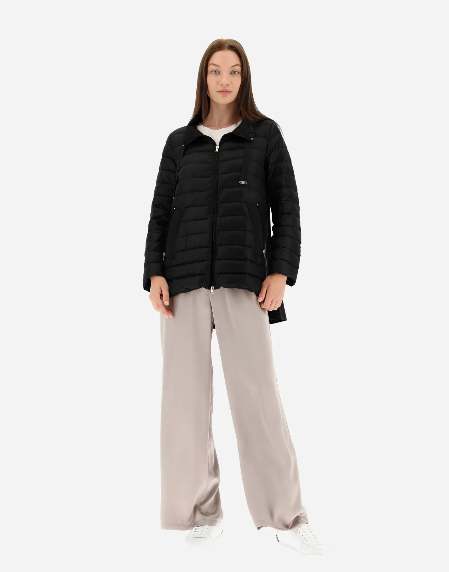 Herno Lange Daunenjacken-Mäntel Aus Nylon Ultralight & New Techno Taft