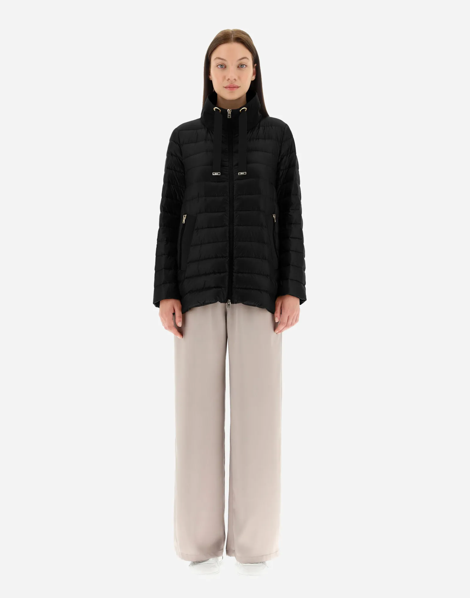 Herno Lange Daunenjacken-Mäntel Aus Nylon Ultralight & New Techno Taft