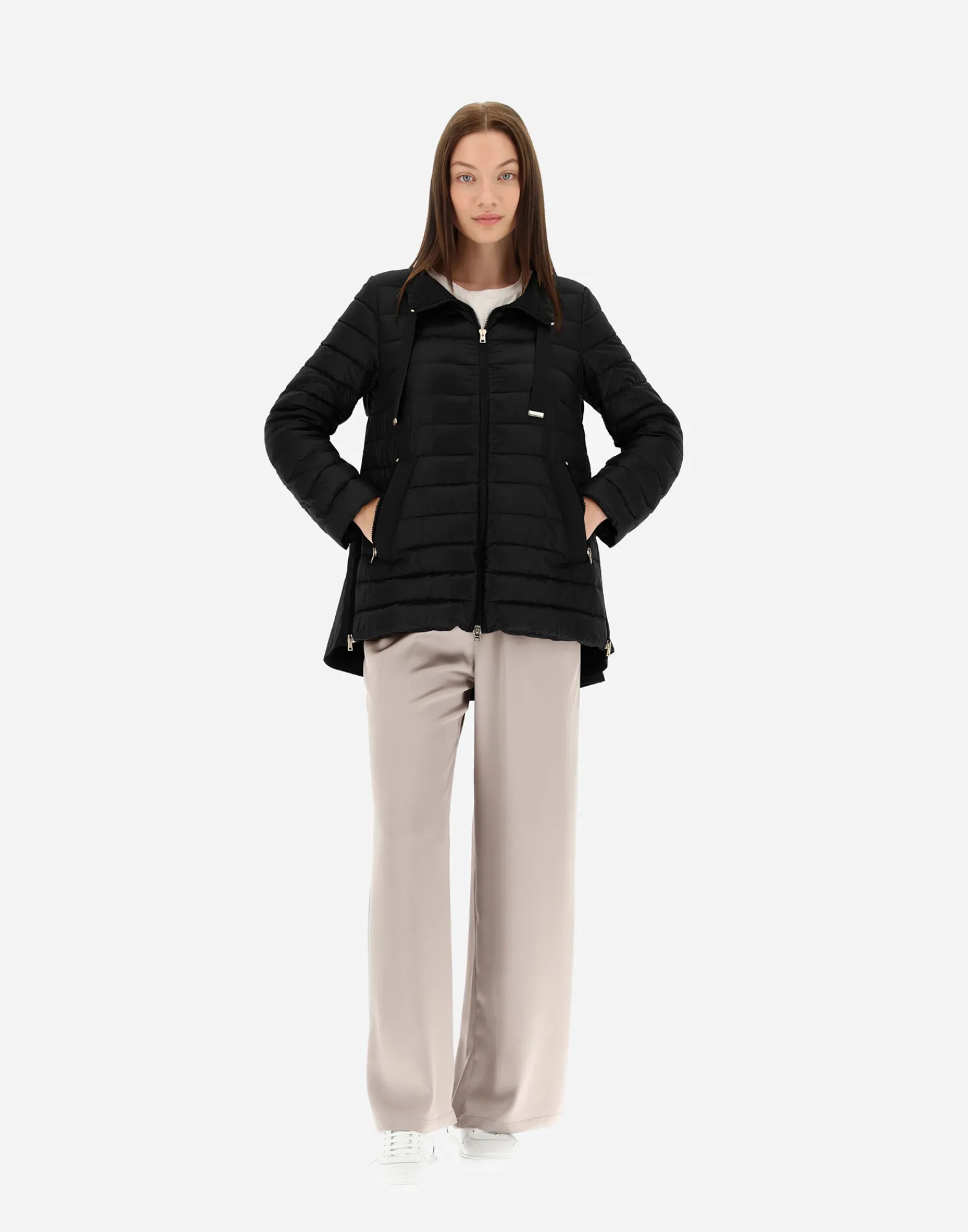 Herno Lange Daunenjacken-Mäntel Aus Nylon Ultralight & New Techno Taft