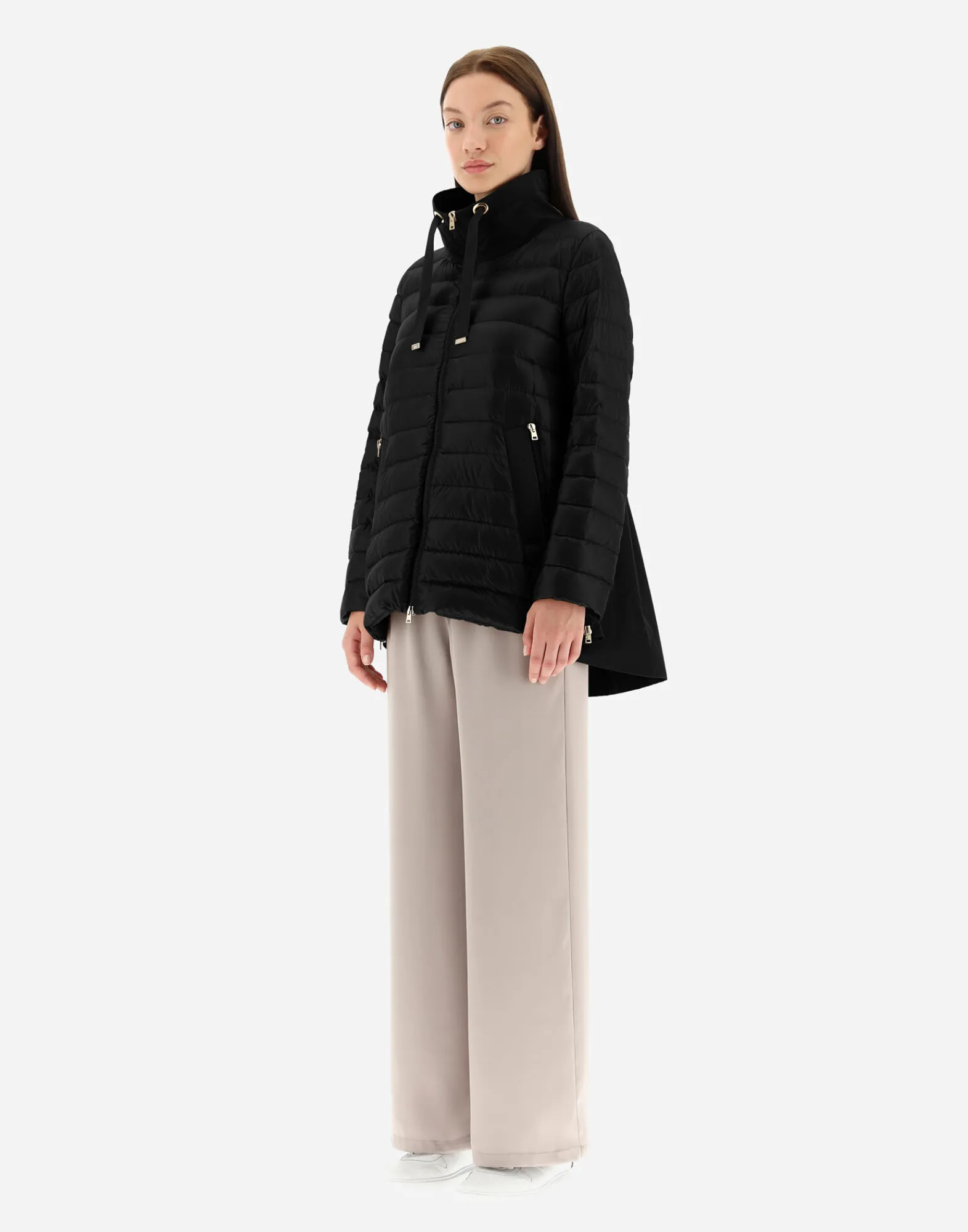 Herno Lange Daunenjacken-Mäntel Aus Nylon Ultralight & New Techno Taft