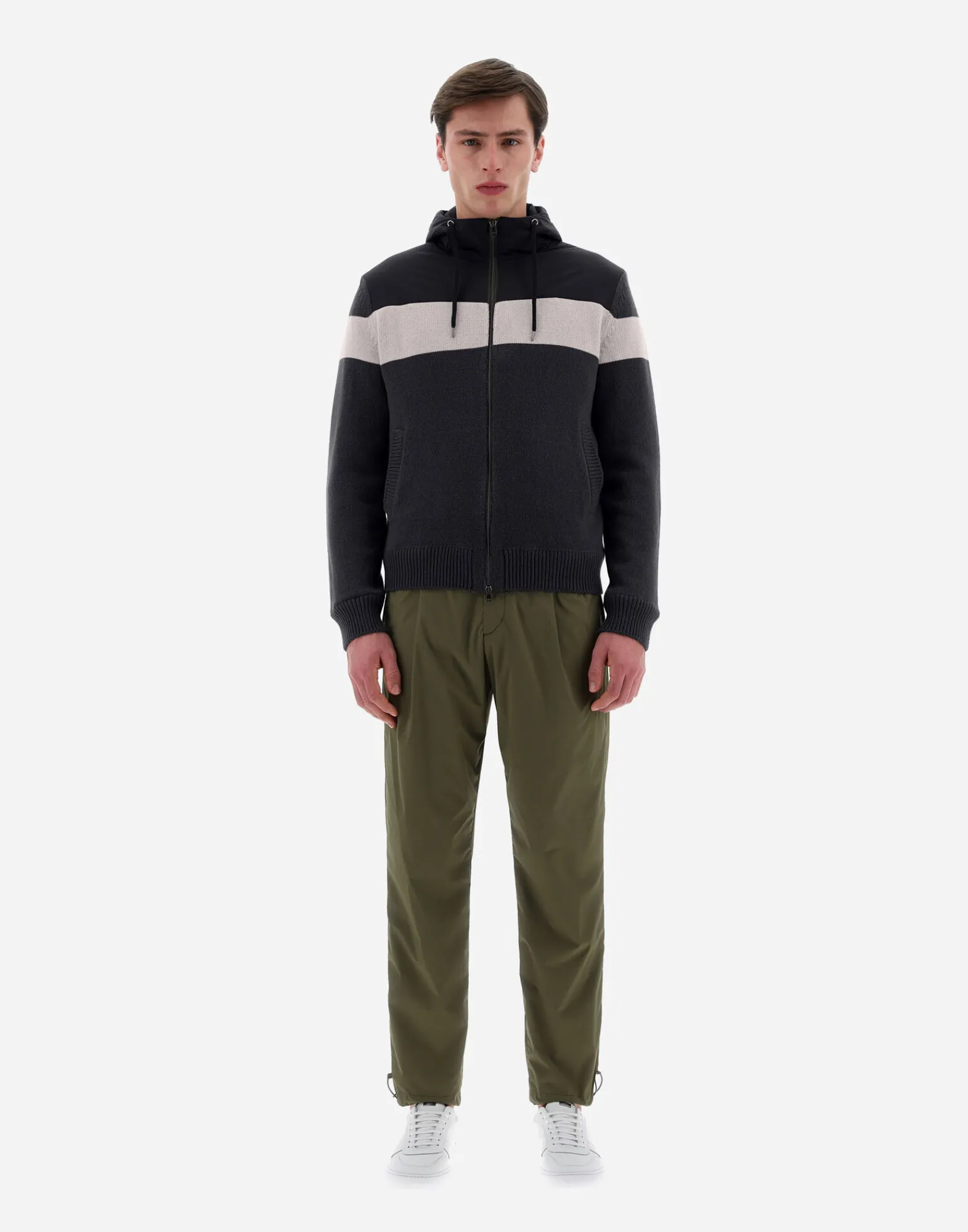 Herno Bomber-Resort Bomberjacke Aus Infinity Mix Knit & Ponente