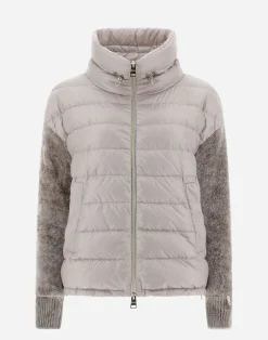 Herno Bomber-Resort Bomberjacke Aus Nylon Ultralight & Chenille Knit