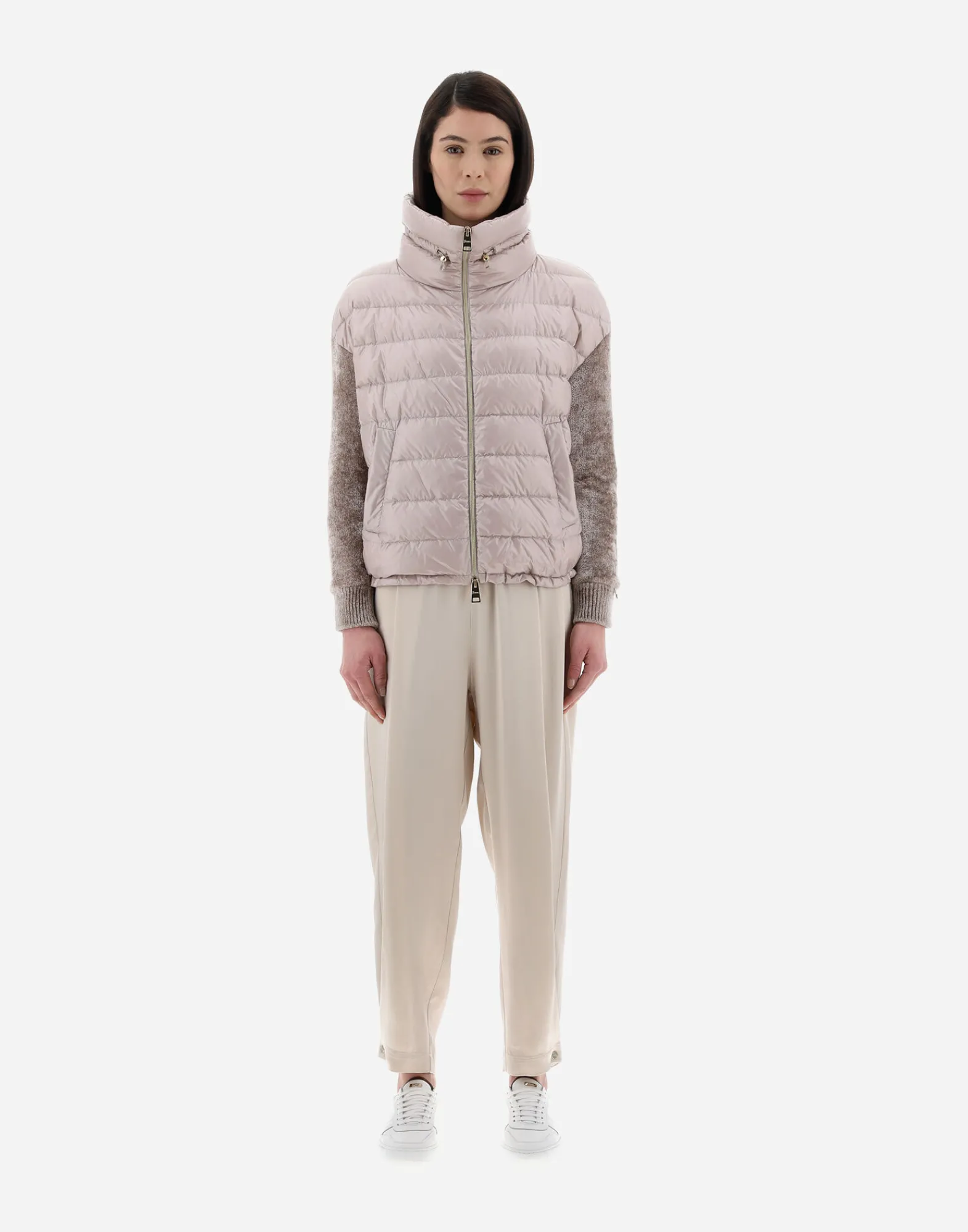 Herno Bomber-Resort Bomberjacke Aus Nylon Ultralight & Chenille Knit