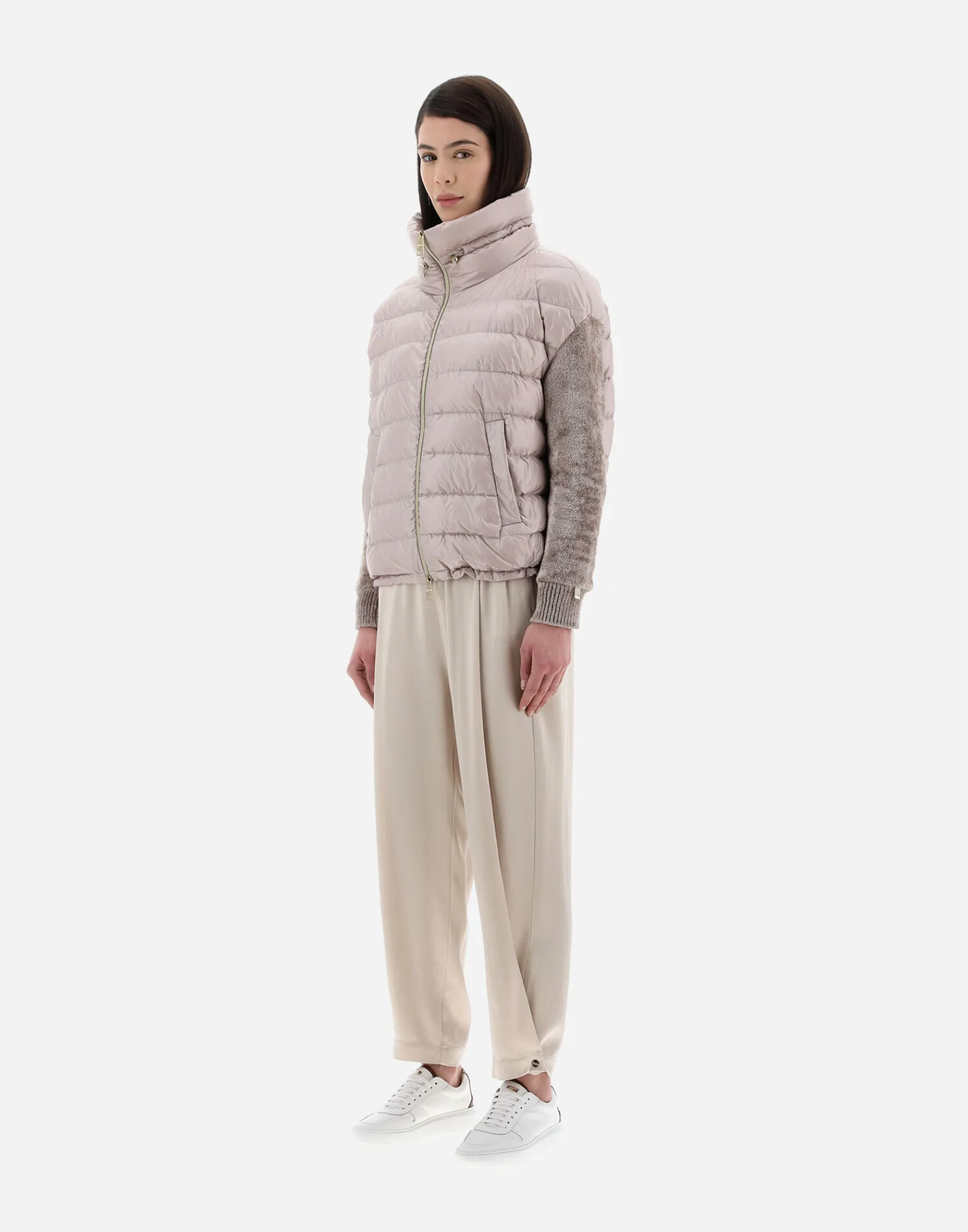 Herno Bomber-Resort Bomberjacke Aus Nylon Ultralight & Chenille Knit