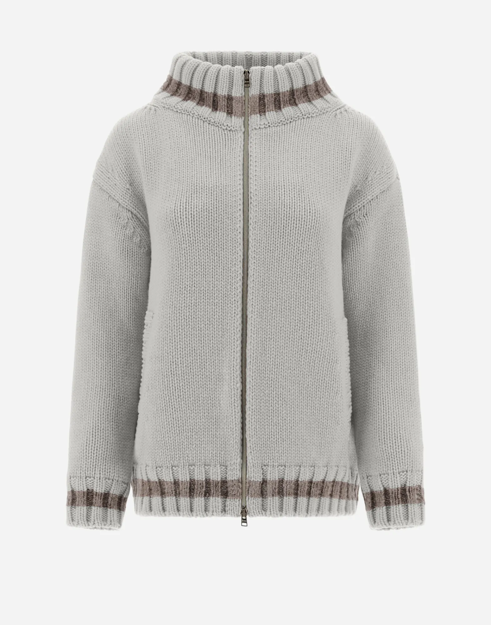 Herno Bomber-Resort Cardigan Aus Infinity & Chenille Knit