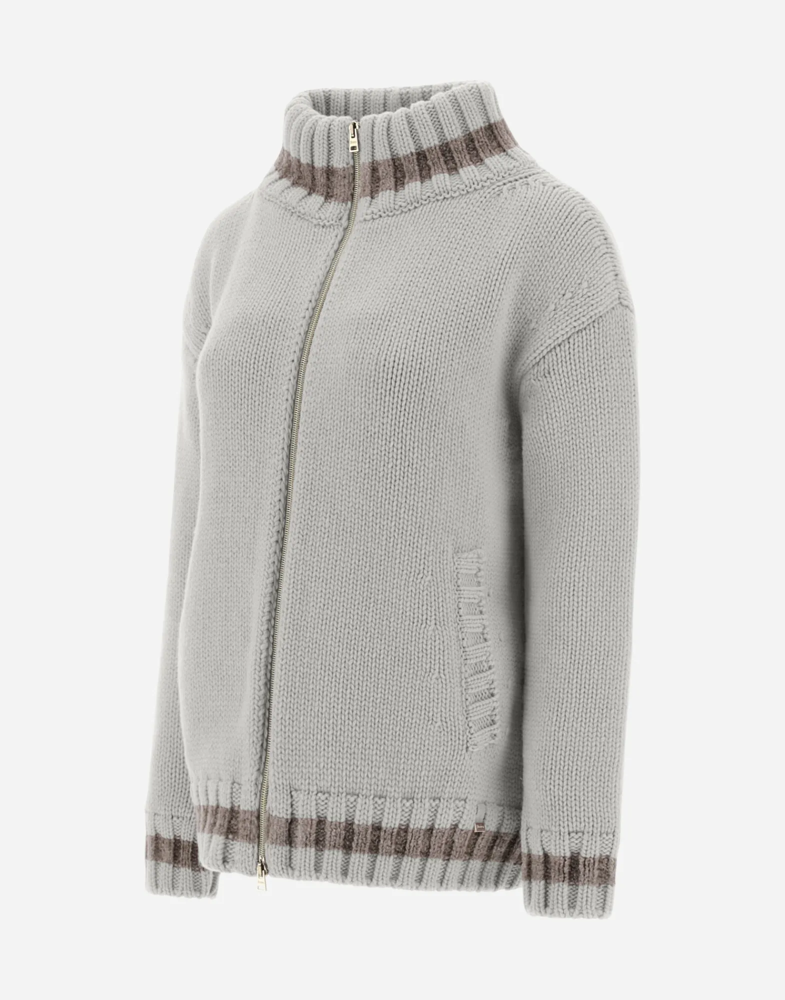 Herno Bomber-Resort Cardigan Aus Infinity & Chenille Knit