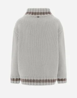Herno Bomber-Resort Cardigan Aus Infinity & Chenille Knit