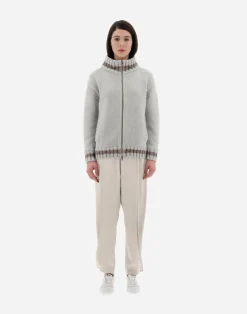 Herno Bomber-Resort Cardigan Aus Infinity & Chenille Knit