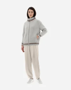 Herno Bomber-Resort Cardigan Aus Infinity & Chenille Knit