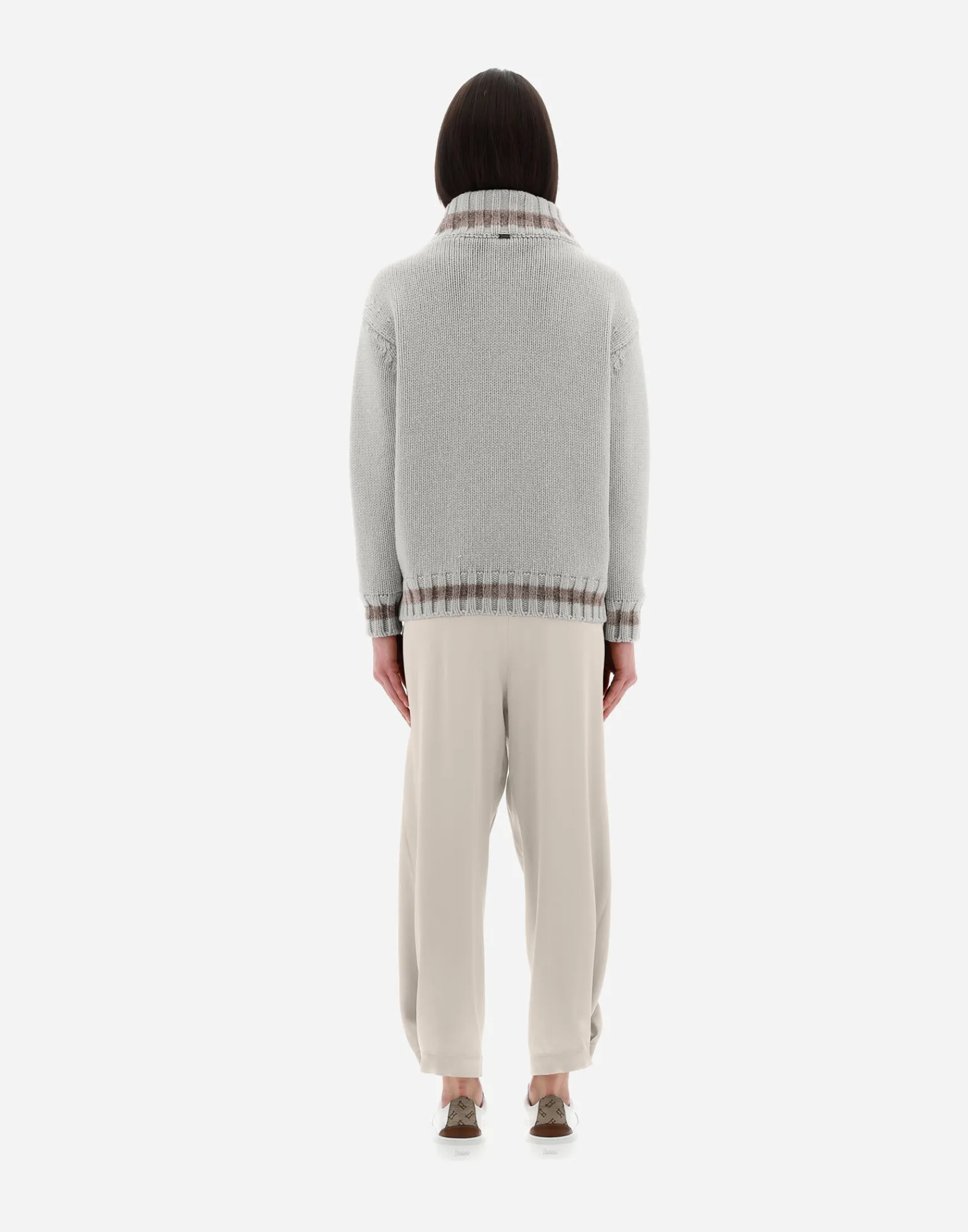 Herno Bomber-Resort Cardigan Aus Infinity & Chenille Knit