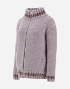 Herno Bomber-Resort Cardigan Aus Infinity & Chenille Knit