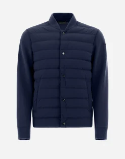 Herno Bomber-Resort Hemd Aus Coupled Knit Effect & Light Nylon Stretch