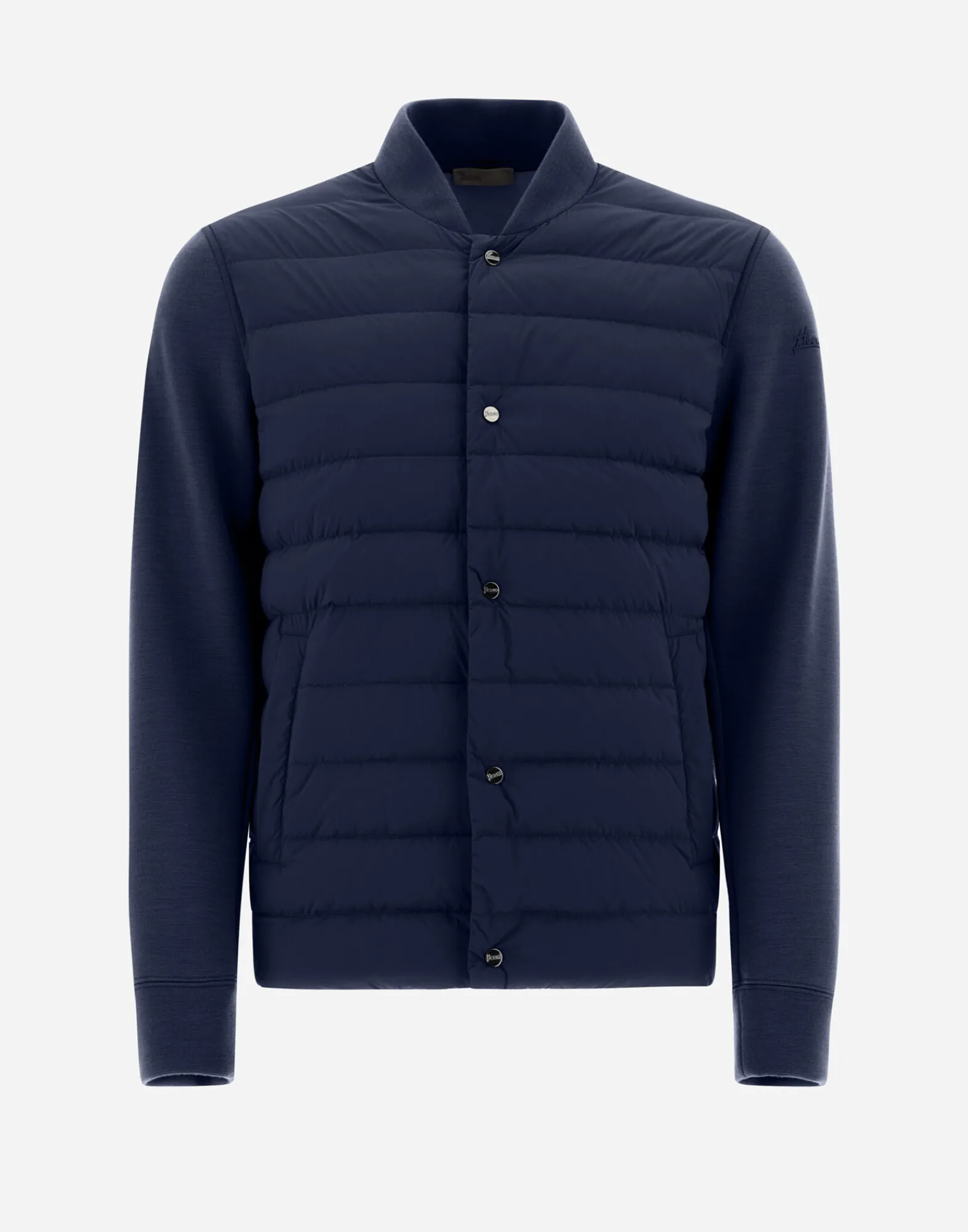 Herno Bomber-Resort Hemd Aus Coupled Knit Effect & Light Nylon Stretch